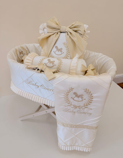 Rocking Horse Crest Moses Basket Set