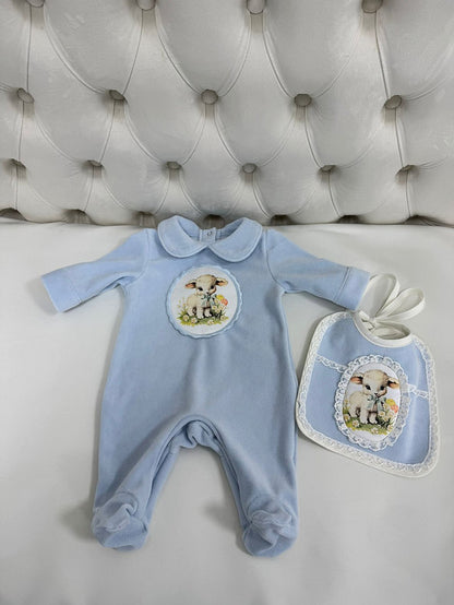 Easter Lamb Classic Originals Baby Grow and Bib