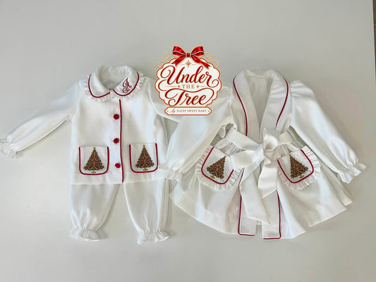 Christmas Tree Pyjamas and Gown Younger Girl