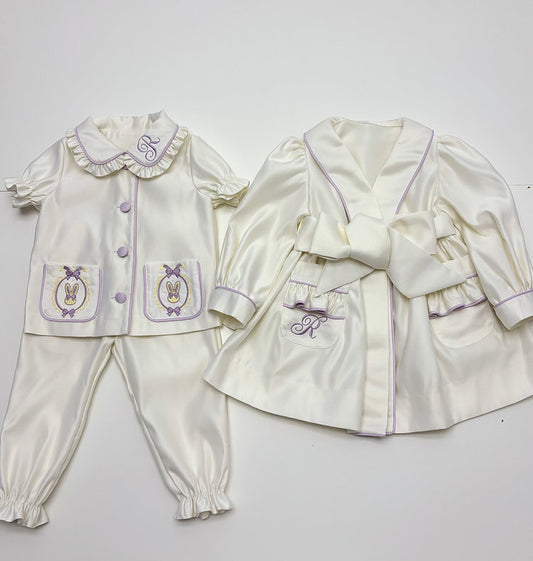 Easter Bunny Girls Pyjamas and Gown Set