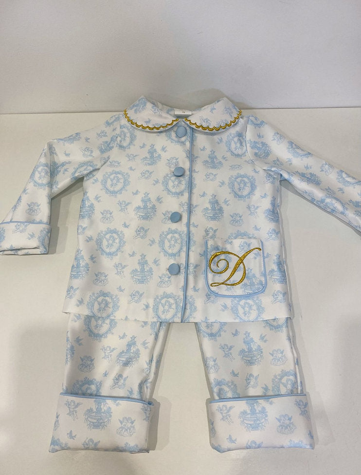 Luxury Silk Cherub Toile Pyjamas