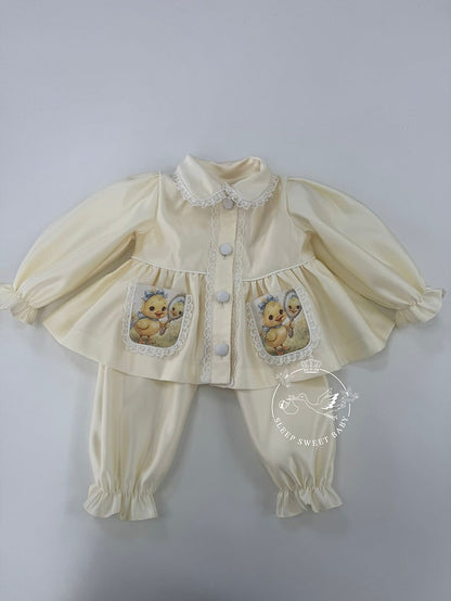 Older Girls Classic Lemon Duckling Pyjamas