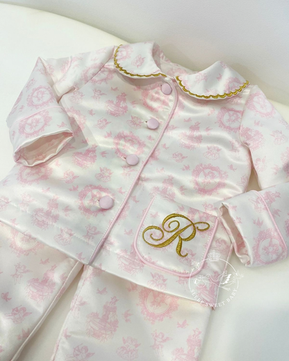 Luxury Silk Cherub Toile Pyjamas
