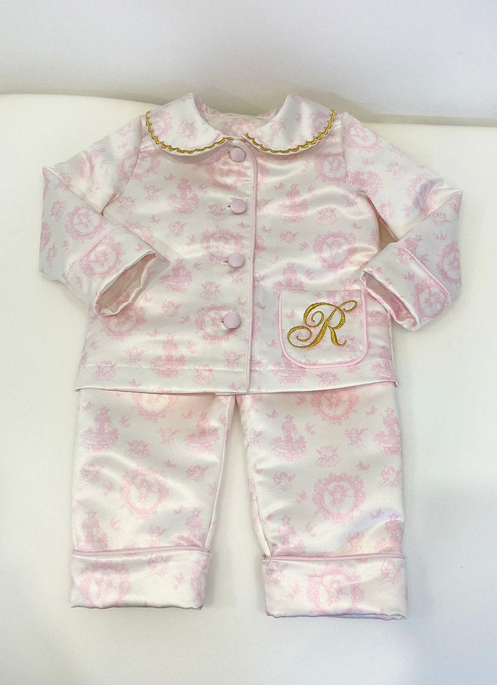 Luxury Silk Cherub Toile Pyjamas