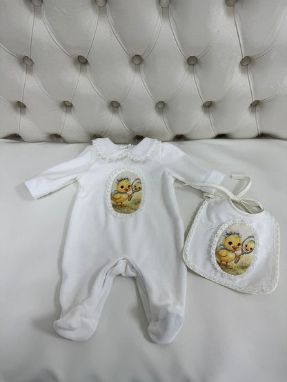 Easter Duckling Classic Originals Baby Grow and Bib