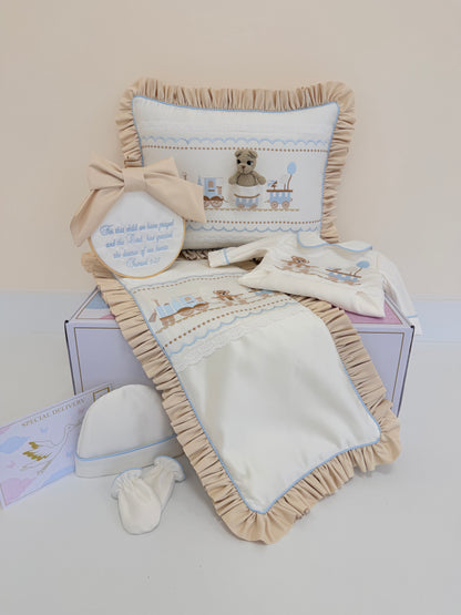 Train Teddy 5-Piece Bedding Set